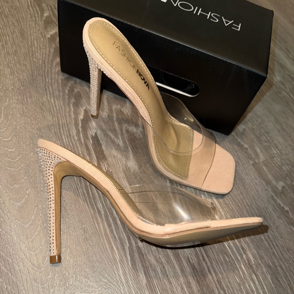 Tan clear strap Heels size7